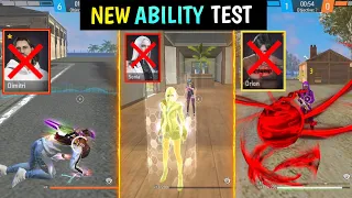 3 SUDDEN CHARACTER ABILITY CHANGES | SONIA, ORION & DIMITRI NEW ABILITY TEST - GARENA FREE FIRE