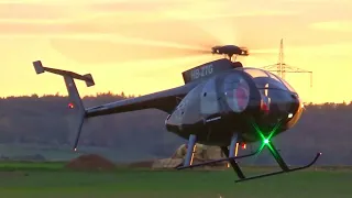 Rc Hughes 500 Turbine Helicopter Sunset Action Display by Thomas Gleissner