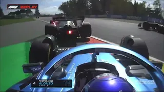 Fernando Alonso onboard crash with Lewis Hamilton Belgian GP 2022