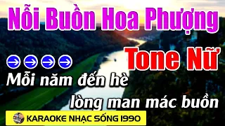 Nỗi Buồn Hoa Phượng Karaoke Tone Nữ Nhạc Sống 1990 - Beat Mới