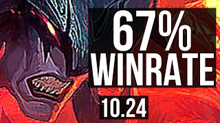 AATROX vs JAYCE (TOP) | 67% winrate, 12/2/4, Legendary | KR Master | v10.24