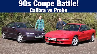 Ford Probe vs Vauxhall Calibra - 90s Coupe Battle! (1994 2.0 & 1996 Opel 2.0 16v Auto Road Test)