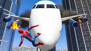 GTA 5 Epic Plane Crashes & Spiderman Ragdolls Ep.19 (Euphoria Physics)
