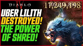 2 BILLION SHRED VS UBER LILITH! Lightning Shred Druid 2.0 Boss Spec! // Diablo 4 Druid Guide