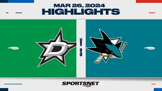 NHL Highlights | Stars vs. Sharks - March 26, 2024