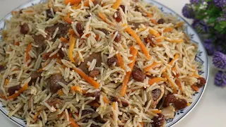 Afghan Pulao Uzbeki | قابلی اوزبیکی Kabuli Pulao Recipe | Uzbaki Kabuli Pulao Recipe