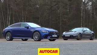 Mercedes-AMG GT63 S vs Porsche Panamera Turbo S | Which Luxury GT is best? | Autocar