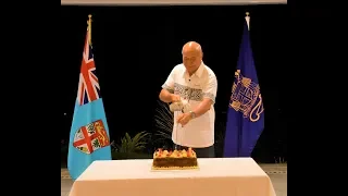 Fijian President His Excellency Jioji Konusi Konrote early morning birthday surprise at State House