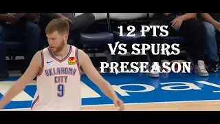 Davis Bertans 12 Pts OKC Thunder vs San Antonio Spurs Preseason HIGHLIGHTS