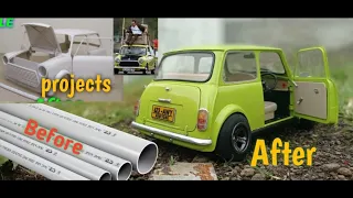 part finishing MAKE A MORRIS MINI CAR PVC PIPE MATERIAL | MOBIL MR. BEAN    #minimorris #mrbean