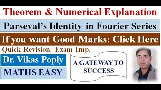 Parseval’s Identity in Fourier Series - Most Important - Exam Point - BSC 6th sem #finalyearbsc #net