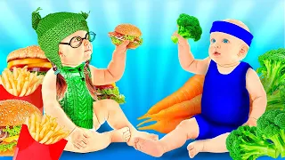 Jock vs Nerd - How to Sneak Candy and Junk Food | Healthy vs Fast Food Challenge by La La Life