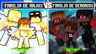 FAMILIA DE ANJOS vs FAMILIA DE DEMONIOS em APENAS UM BLOCO no Minecraft