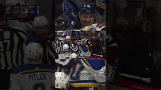 Jordan Binnington starts goalie fight against Colorado Avalanche… almost #shorts #nhl #fight #hockey