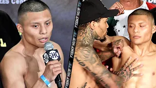 ISAAC CRUZ RIGHT AFTER BEING PUSHED BY GERVONTA DAVIS! REACTS & SENDS FINAL MESSAGE TO TANK!