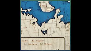 Devils Lake Wood Engraved Map