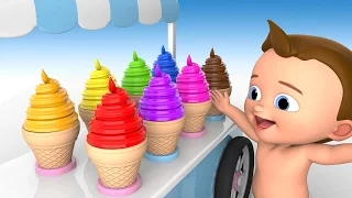 Soft Ice Creams Cones for Little Baby to Learn Colors for Children - 3D Kids Toddlers Learning Video