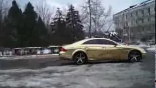Mercedes CLS 63 BMW 3 золотая зеркальная пленка ХРОМ  gold chrome