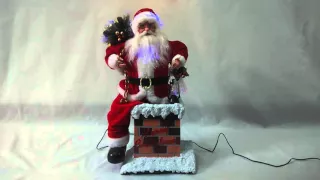Music Move Fiber Optic Handmade Collect Santa Claus Doll Xmas Decor in Chimney SDFE1819A
