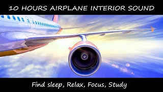 10 Hours Airplaine interior sound for sleeping and relaxation  (black screen)