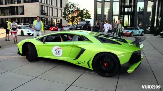 5x Lamborghini Aventador Accelerations & Sounds | Rallye Germania 2015