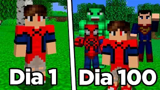 SOBREVIVI 100 DIAS no SUPER HEROIS MINECRAFT!