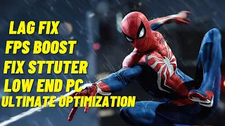 Spider Man PC Remastered Fps Boost & Increase Performance | Low End PC Settings | Shuttering Fix