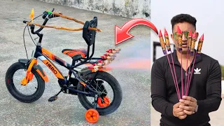 रॉकेट से साइकिल को चला दिया ॥Rocket Powered Bicycle || Diwali Rocket