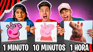 1 MINUTO, 10 MINUTOS E 1 HORA! BATALHA DE DESENHOS (PARTE 3)