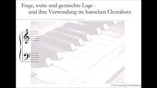 Enge, weite und gemischte Lage - Verwendung im barocken Choralsatz | Bach Musiktheorie Harmonielehre