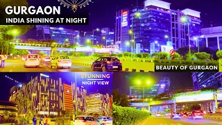 New India - Gurgaon - Amazing India Shining at Night | Gurgaon Roads Lighting - Night View