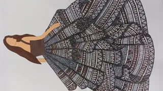 Mandala art dress design ll fashion illustration ll Beautiful design