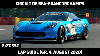Gran Turismo Sport - Daily Race Lap Guide - Circuit de Spa-Francorchamps - Chevrolet Corvette Gr. 4