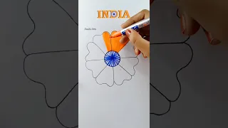 Tri Colour Flower | Indian Flag 🇮🇳  Independence Day #art #viral #shorts #short #drawing