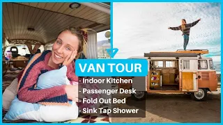 VAN TOUR | EPIC Simple Van Tour Of Volkswagen Kombi T2 By Female Van Lifer