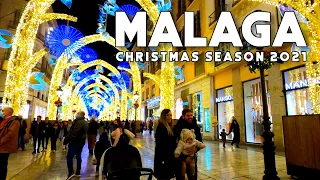 Malaga City Spain Christmas Season Update December 2021 Costa del Sol | Andalucía [4K]