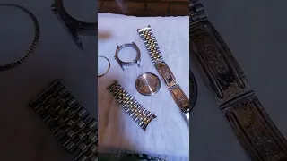 servicing restoration polishing of rolex datejust gold stell ultrasoniccleaner luxury swiss watches⌚