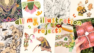 All my Illustration Projects Part one | Final year Illustration Student!