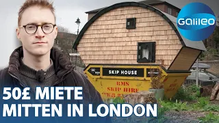 Kreativität gegen teure Mietpreise in London! Wohnen in einem Schuttcontainer