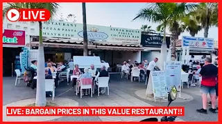 🔴LIVE: BARGAIN Restaurant in Las Americas Tenerife! Great Value Food! 🍴 ☀️