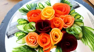 Овощная Нарезка! Оригинально, Просто и Красиво! Beautiful Vegetable Cutting!