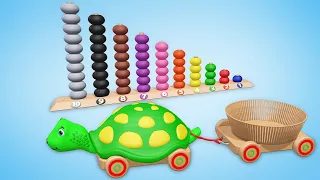 Numbers 1 to 10 — Turtle-Colors and Numbers for kids — Olly the train