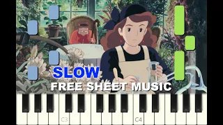 KIKI'S DELIVERY SERVICE SLOW Piano Tutorial : MOM'S BROOM, Ghibli, with free Sheet Music (pdf)