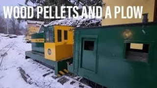 Wood Pellet Train WP-2 with a plow: 2 December 2021