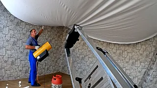 DIY stretch ceiling trainingthe / whole process of stretching the canvas from A to Z