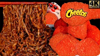 ASMR MUKBANG CHEETOS Chicken, Cheese ball & Black bean Noodles EATING SOUNDS (4K)