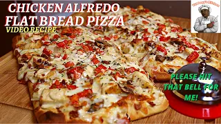 CHICKEN PIZZA RECIPE | HOW TO MAKE CHICKEN ALFREDO FLAT BREAD PIZZA || YOUTUBE PIZZA RECIPE 2021