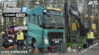 TRANSPORTING VOLVO EC380DL TO LOGGING SITE | Forestry ON Holmakra | Farming Simulator 22 | Episode 5