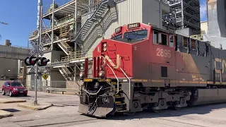 11th Street railroad crossing, CN 2895 Light Power Long Hood Forward, Sioux City, IA