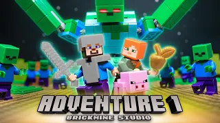 Minecraft Adventure - В поисках золотого яблока: Атака зомби - LEGO Minecraft Animation